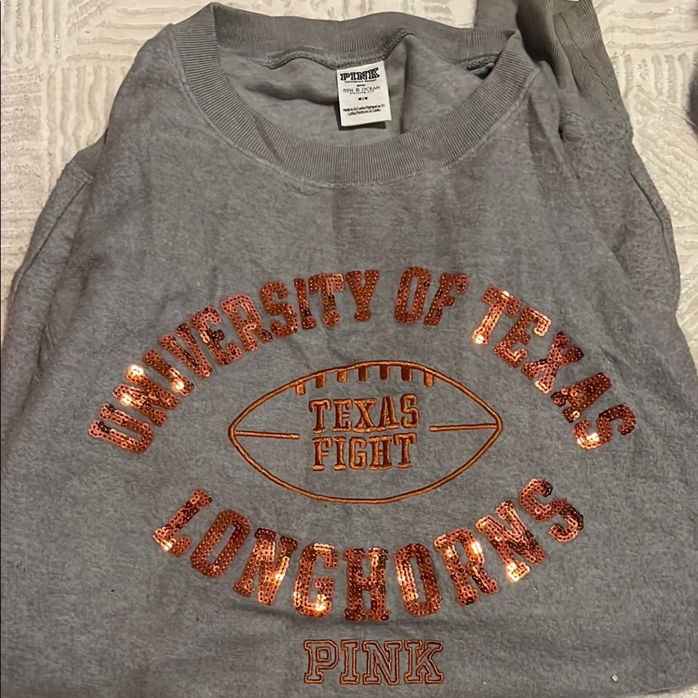 PINK University of Texas Sequin Sweatshirt